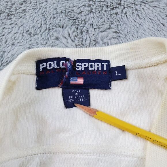 Polo Ralph Lauren Sport Spellout USA Pullover Mens L Red‎ White Blue Long Sleeve - Picture 2 of 10